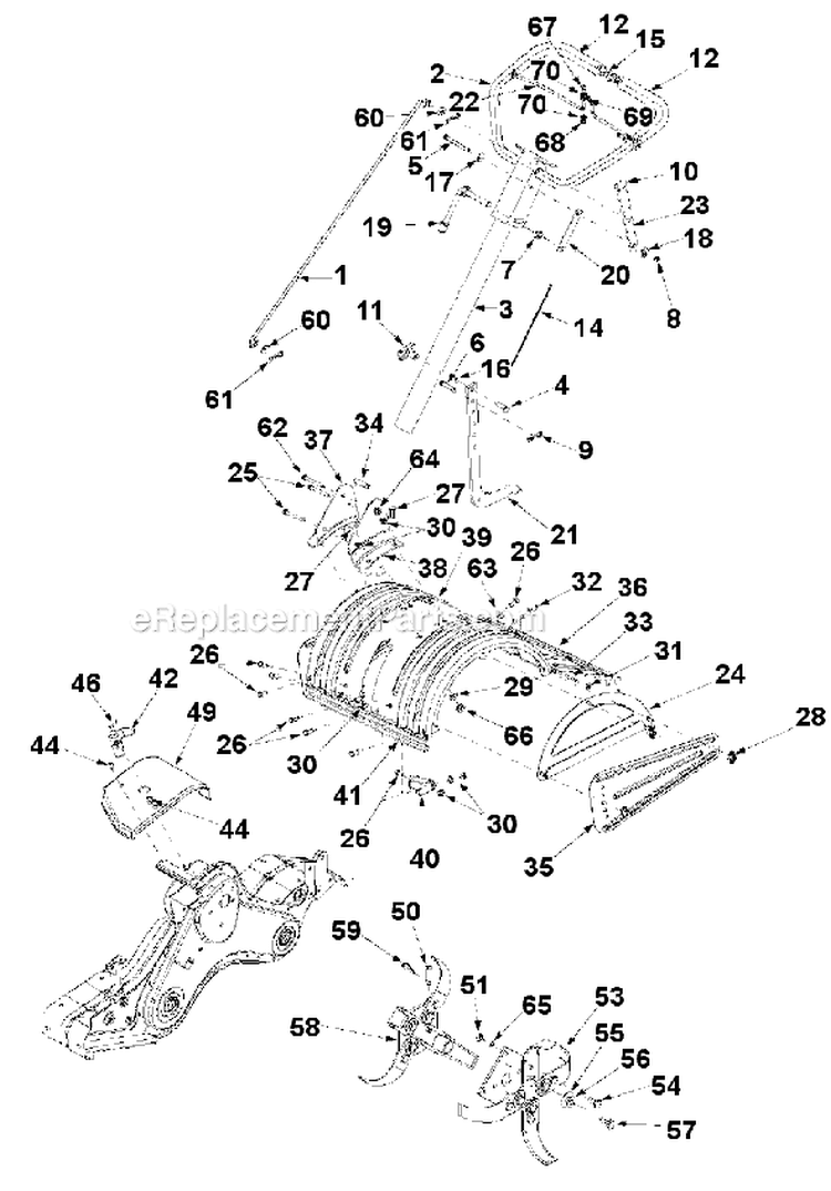 Page C Diagram and Parts List for 21AB454C401 2002 Yard Man Tiller